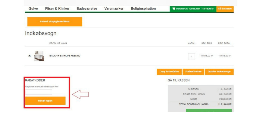 Sådan bruger man en rabatkode Gulv og Fliseeksperten