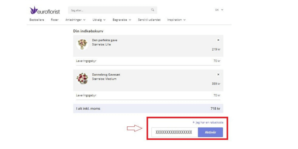 Sådan bruger du en euroflorist rabatkode
