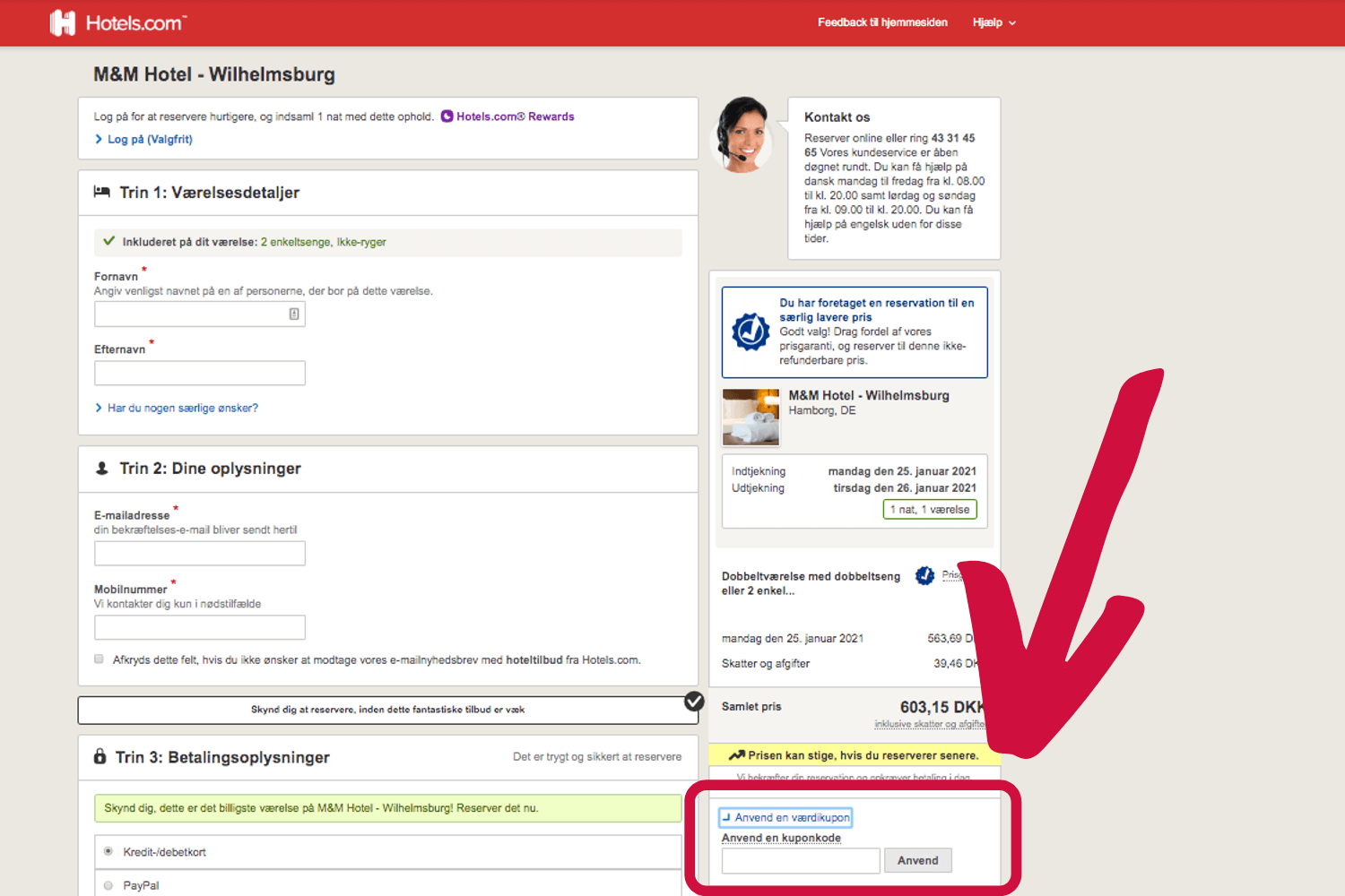 Sådan bruger du en Hotels.com rabatkode