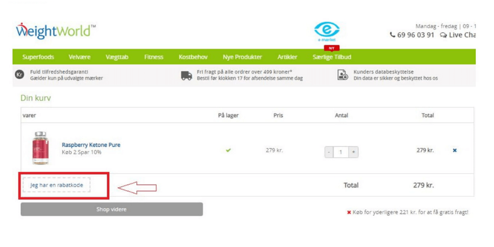 Sådan bruger man en rabatkode WeightWorld