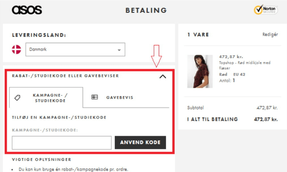 Sådan bruger man en rabatkode asos