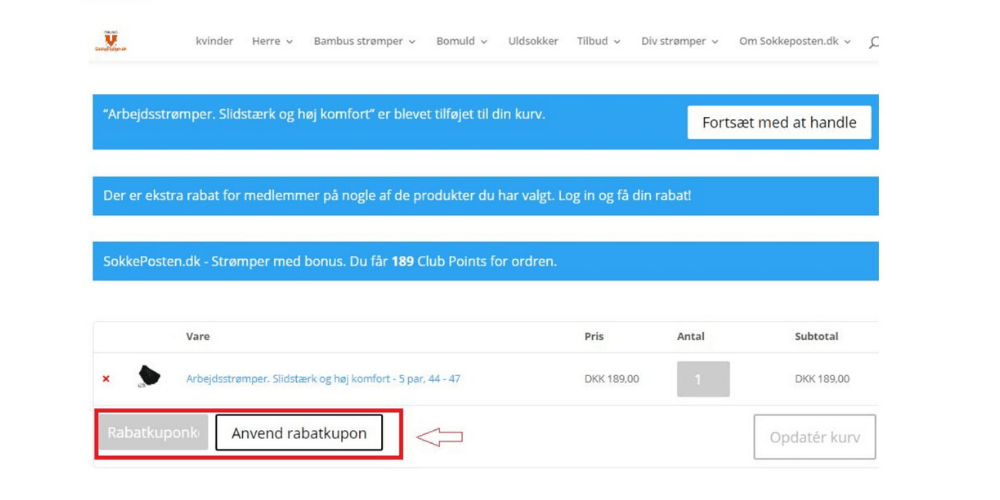 Sådan bruger man en rabatkode Sokkeposten