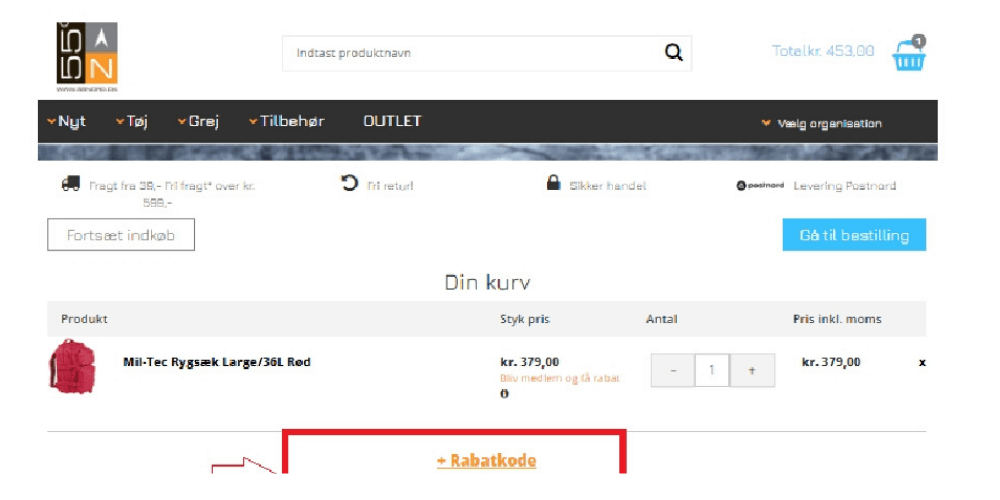 Sådan bruger du en 55Nord rabatkode