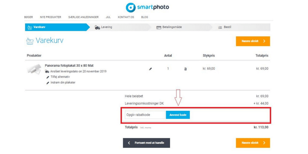 Sådan bruger man en rabatkode Smartphoto