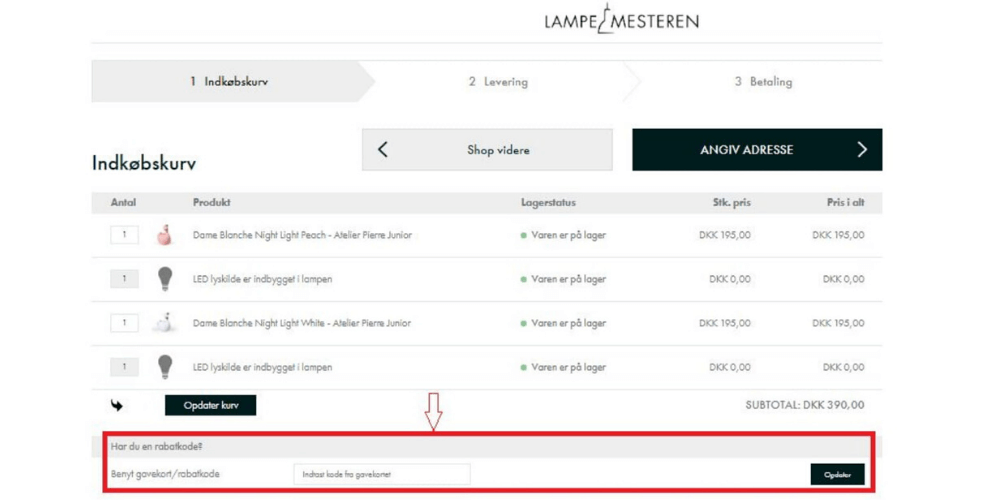 Sådan bruger man en Lampemesteren rabatkode