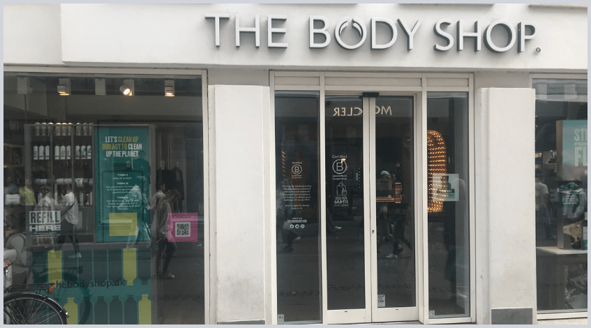 Butiksfacade The Body Shop København