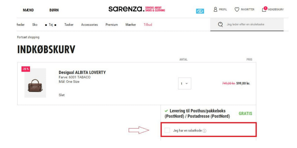 Sådan bruger man en rabatkode Sarenza