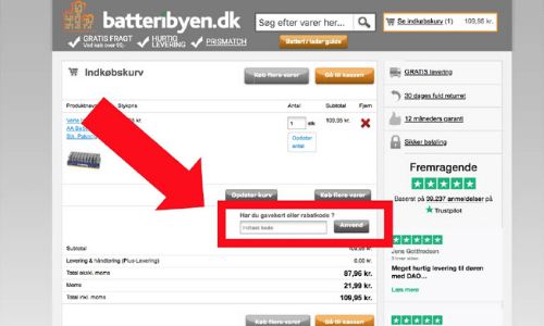 Sådan bruger man en rabatkode Batteribyen