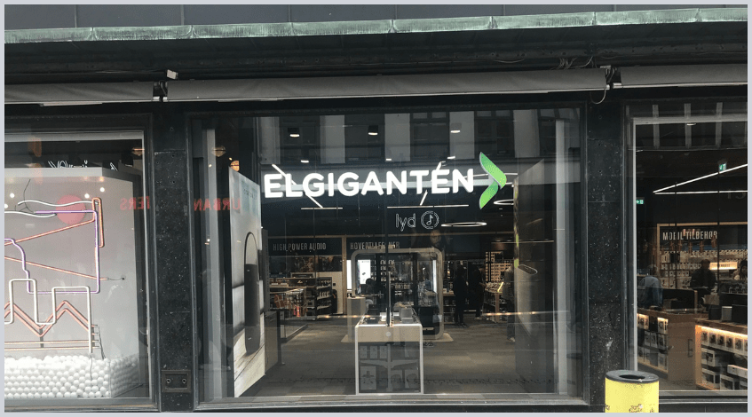 Butiksfacade af Elgiganten i København